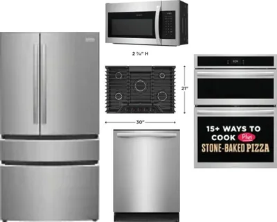 5 Piece Package Includes Refrigerator, Cooktop, Wall Oven, Microwave And Dishwasher