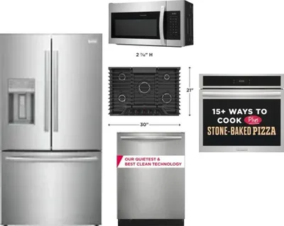 5 Piece Package Includes Refrigerator, Cooktop, Wall Oven, Microwave And Dishwasher
