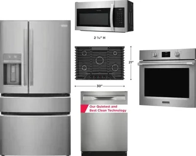 5 Piece Package Includes Refrigerator, Cooktop, Wall Oven, Microwave And Dishwasher