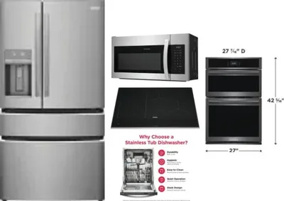 5 Piece Package Includes Refrigerator, Cooktop, Wall Oven, Microwave And Dishwasher