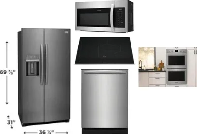 5 Piece Package Includes Refrigerator, Cooktop, Wall Oven, Microwave And Dishwasher