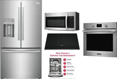 5 Piece Package Includes Refrigerator, Cooktop, Wall Oven, Microwave And Dishwasher