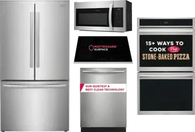 5 Piece Package Includes Refrigerator, Cooktop, Wall Oven, Microwave And Dishwasher