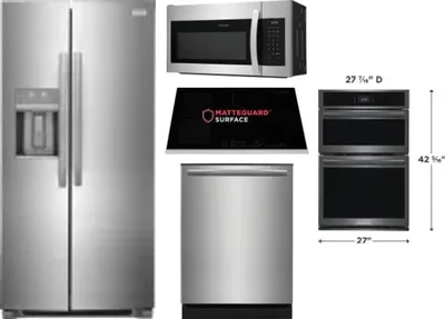5 Piece Package Includes Refrigerator, Cooktop, Wall Oven, Microwave And Dishwasher