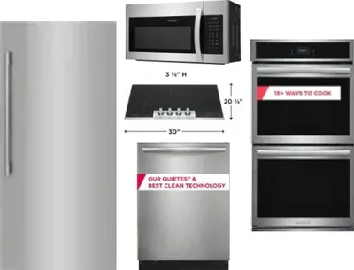 5 Piece Package Includes Refrigerator, Cooktop, Wall Oven, Microwave And Dishwasher