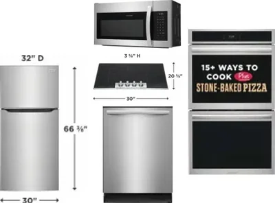 5 Piece Package Includes Refrigerator, Cooktop, Wall Oven, Microwave And Dishwasher