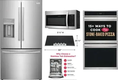 5 Piece Package Includes Refrigerator, Cooktop, Wall Oven, Microwave And Dishwasher