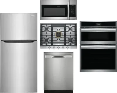 5 Piece Package Includes Refrigerator, Cooktop, Wall Oven, Microwave And Dishwasher