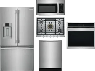 5 Piece Package Includes Refrigerator, Cooktop, Wall Oven, Microwave And Dishwasher