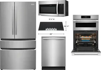 5 Piece Package Includes Refrigerator, Cooktop, Wall Oven, Microwave And Dishwasher