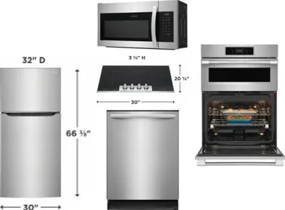 5 Piece Package Includes Refrigerator, Cooktop, Wall Oven, Microwave And Dishwasher