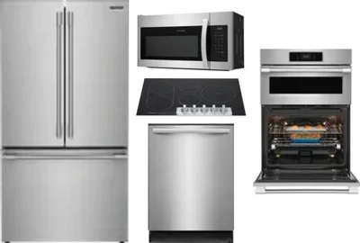 5 Piece Package Includes Refrigerator, Cooktop, Wall Oven, Microwave And Dishwasher