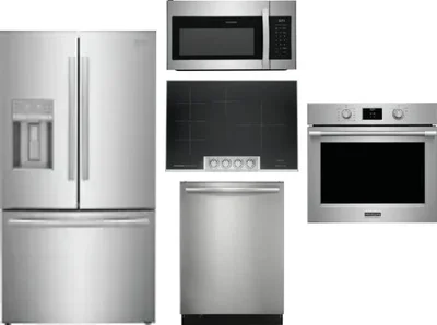 5 Piece Package Includes Refrigerator, Cooktop, Wall Oven, Microwave And Dishwasher