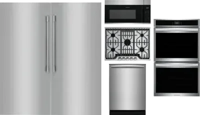6 Piece Package Includes Refrigerator, Freezer, Cooktop, Wall Oven, Microwave And Dishwasher