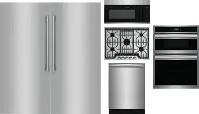6 Piece Package Includes Refrigerator, Freezer, Cooktop, Wall Oven, Microwave And Dishwasher
