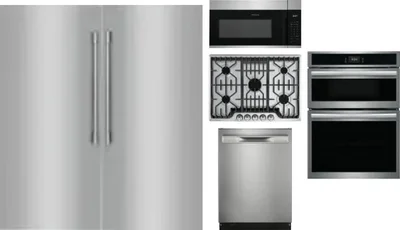 6 Piece Package Includes Refrigerator, Freezer, Cooktop, Wall Oven, Microwave And Dishwasher