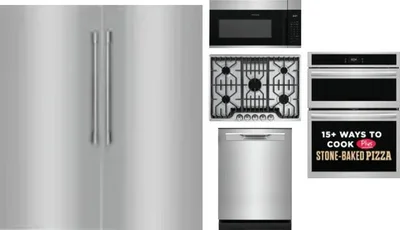 6 Piece Package Includes Refrigerator, Freezer, Cooktop, Wall Oven, Microwave And Dishwasher