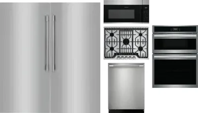 6 Piece Package Includes Refrigerator, Freezer, Cooktop, Wall Oven, Microwave And Dishwasher