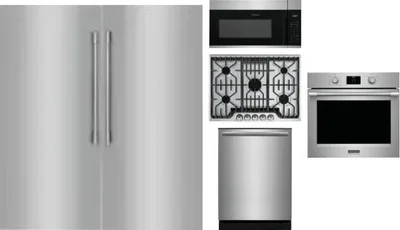 6 Piece Package Includes Refrigerator, Freezer, Cooktop, Wall Oven, Microwave And Dishwasher