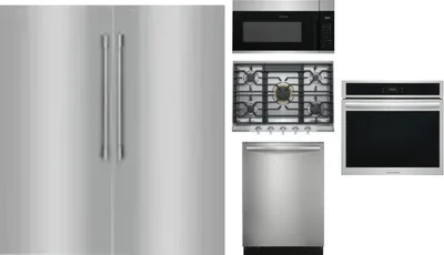 6 Piece Package Includes Refrigerator, Freezer, Cooktop, Wall Oven, Microwave And Dishwasher