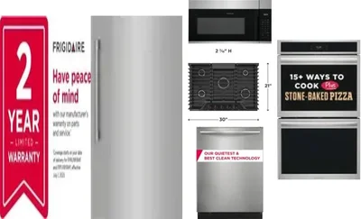 6 Piece Package Includes Refrigerator, Freezer, Cooktop, Wall Oven, Microwave And Dishwasher