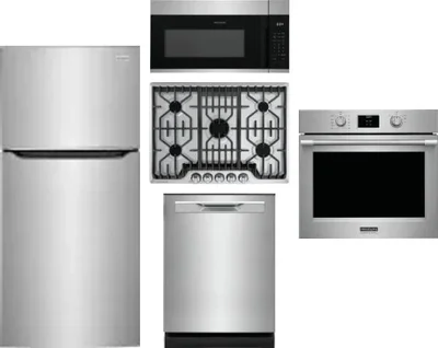 5 Piece Package Includes Refrigerator, Cooktop, Wall Oven, Microwave And Dishwasher