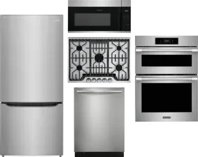 5 Piece Package Includes Refrigerator, Cooktop, Wall Oven, Microwave And Dishwasher