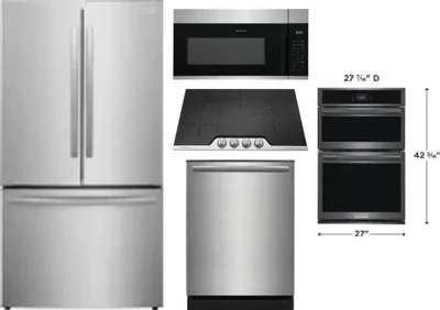 5 Piece Package Includes Refrigerator, Cooktop, Wall Oven, Microwave And Dishwasher