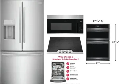 5 Piece Package Includes Refrigerator, Cooktop, Wall Oven, Microwave And Dishwasher