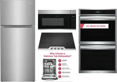 5 Piece Package Includes Refrigerator, Cooktop, Wall Oven, Microwave And Dishwasher