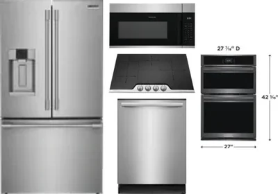 5 Piece Package Includes Refrigerator, Cooktop, Wall Oven, Microwave And Dishwasher