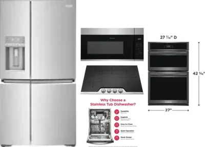 5 Piece Package Includes Refrigerator, Cooktop, Wall Oven, Microwave And Dishwasher