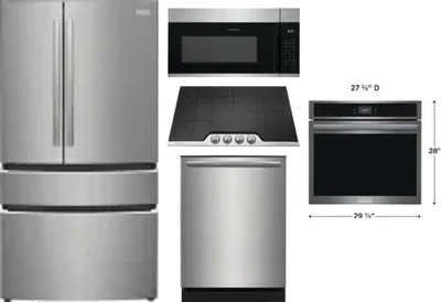 5 Piece Package Includes Refrigerator, Cooktop, Wall Oven, Microwave And Dishwasher