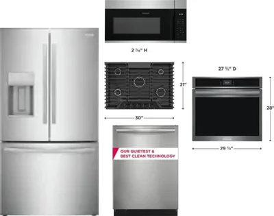 5 Piece Package Includes Refrigerator, Cooktop, Wall Oven, Microwave And Dishwasher