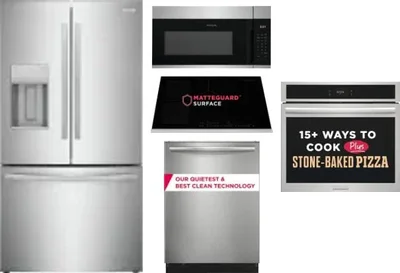 5 Piece Package Includes Refrigerator, Cooktop, Wall Oven, Microwave And Dishwasher