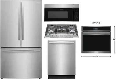 5 Piece Package Includes Refrigerator, Cooktop, Wall Oven, Microwave And Dishwasher