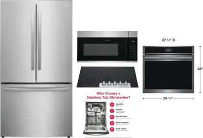 5 Piece Package Includes Refrigerator, Cooktop, Wall Oven, Microwave And Dishwasher