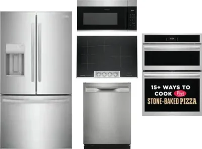 5 Piece Package Includes Refrigerator, Cooktop, Wall Oven, Microwave And Dishwasher