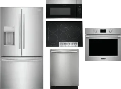 5 Piece Package Includes Refrigerator, Cooktop, Wall Oven, Microwave And Dishwasher