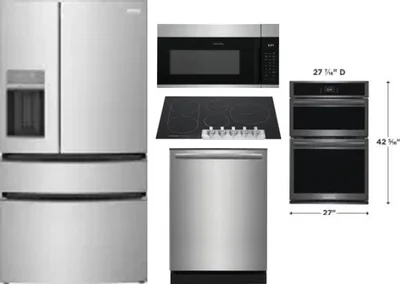 5 Piece Package Includes Refrigerator, Cooktop, Wall Oven, Microwave And Dishwasher