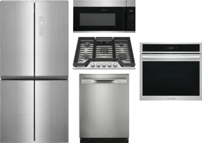 5 Piece Package Includes Refrigerator, Cooktop, Wall Oven, Microwave And Dishwasher