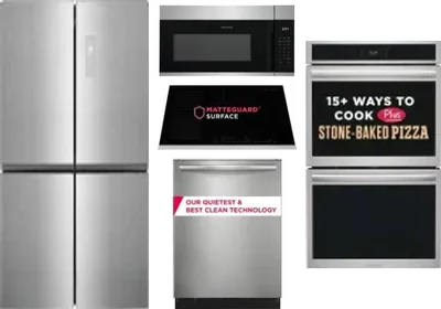 5 Piece Package Includes Refrigerator, Cooktop, Wall Oven, Microwave And Dishwasher