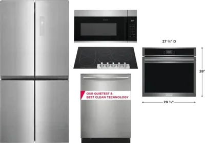 5 Piece Package Includes Refrigerator, Cooktop, Wall Oven, Microwave And Dishwasher