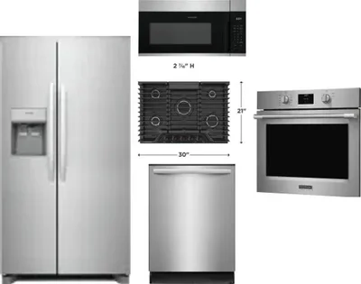5 Piece Package Includes Refrigerator, Cooktop, Wall Oven, Microwave And Dishwasher