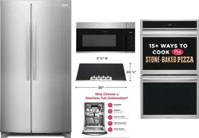 5 Piece Package Includes Refrigerator, Cooktop, Wall Oven, Microwave And Dishwasher
