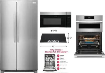 5 Piece Package Includes Refrigerator, Cooktop, Wall Oven, Microwave And Dishwasher