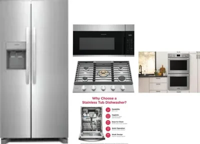 5 Piece Package Includes Refrigerator, Cooktop, Wall Oven, Microwave And Dishwasher