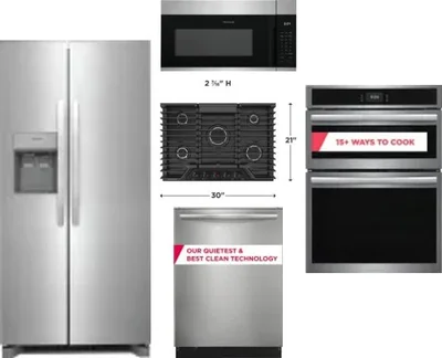 5 Piece Package Includes Refrigerator, Cooktop, Wall Oven, Microwave And Dishwasher