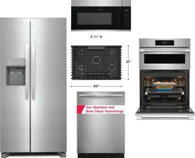 5 Piece Package Includes Refrigerator, Cooktop, Wall Oven, Microwave And Dishwasher