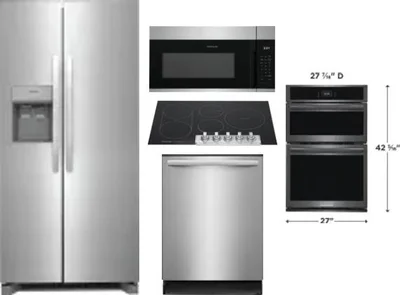 5 Piece Package Includes Refrigerator, Cooktop, Wall Oven, Microwave And Dishwasher